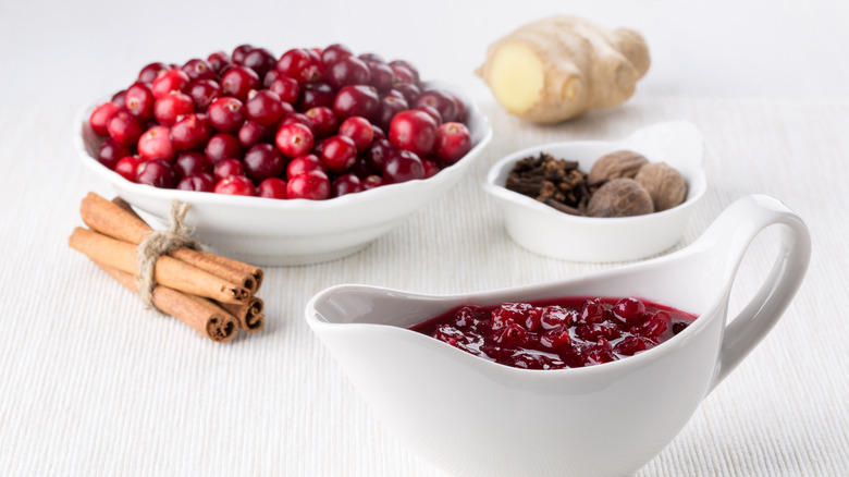 cranberry sauce and fresh ginger