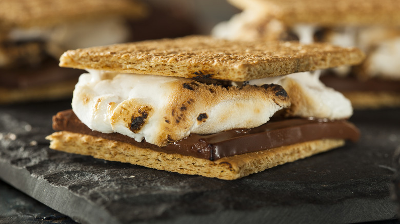 S'mores on stone tray