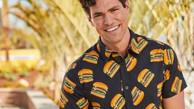 In-N-Out product image of man wearing Double-Double button up