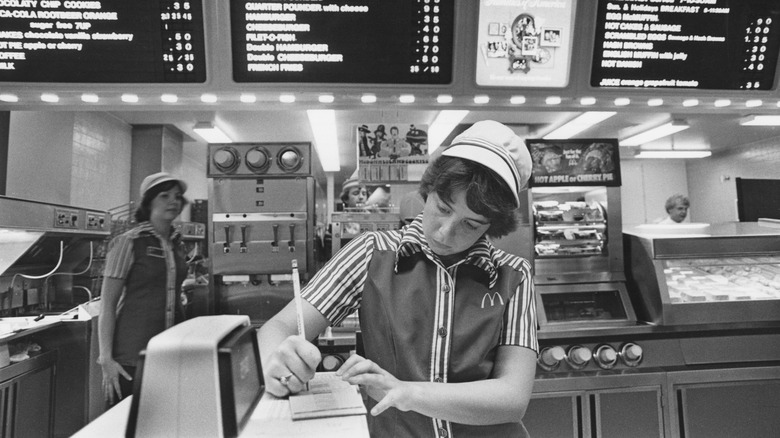 McDonald's counter in the 1970s