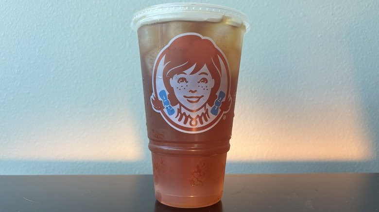 Wendy's clear iced tea cup