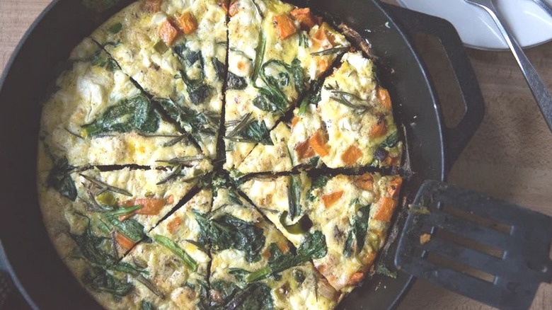 sweet potato frittata in pan