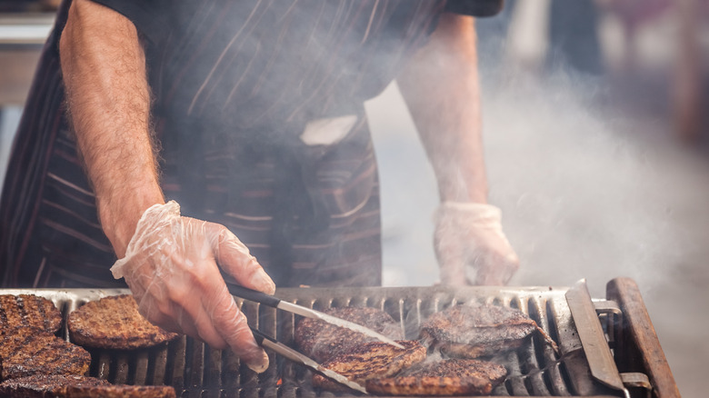 flipping burgers 