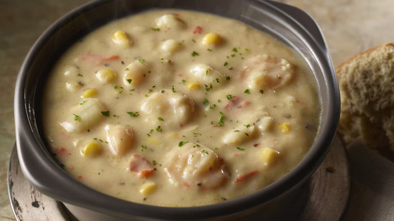 Shrimp and lobster chowder bowl