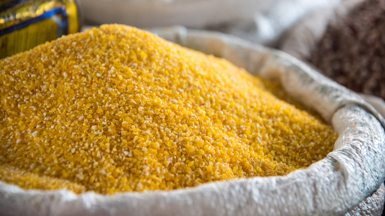 corn meal dried corn in a basket