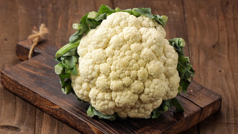 large cauliflower on board