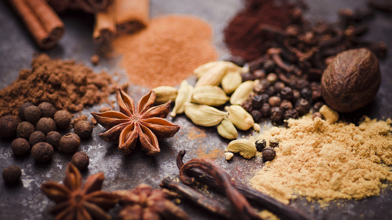 assorted whole and ground spices