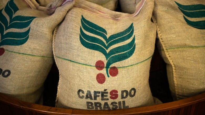 bags of Brazilian coffee beans