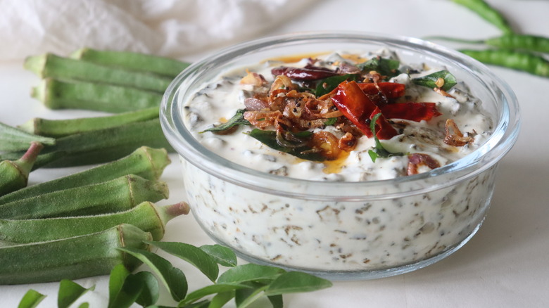 raita with okra