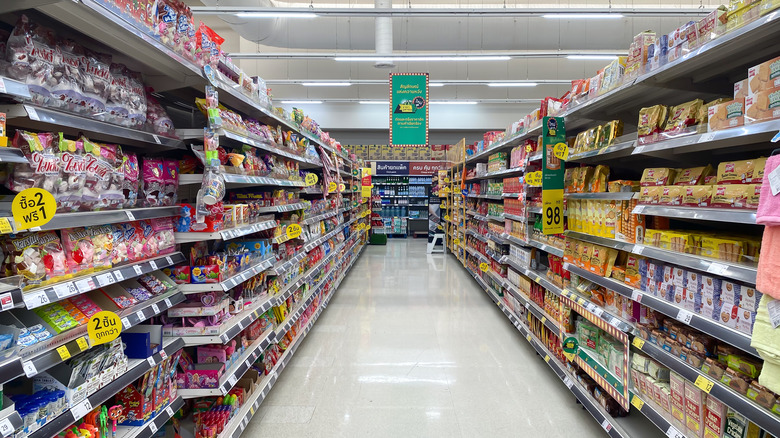 Grocery store candy aisle