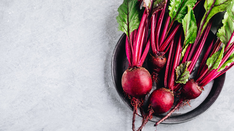 Red beets in a bowl