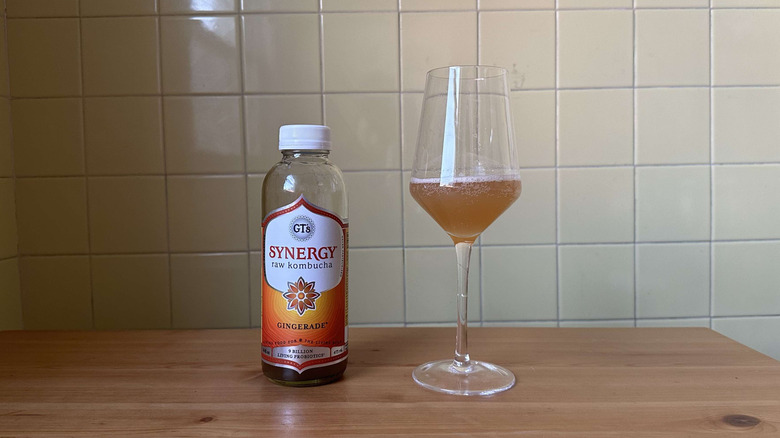 Gingerade kombucha in glass