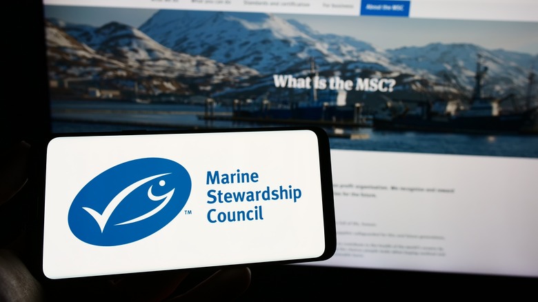 marine stewardship label on phone