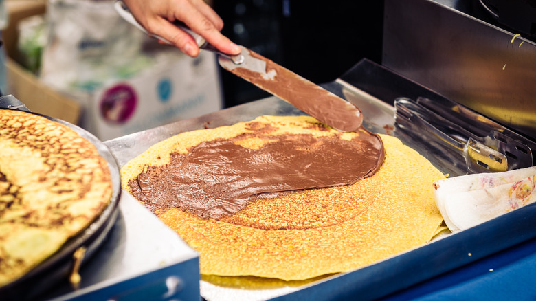 crepes on griddle