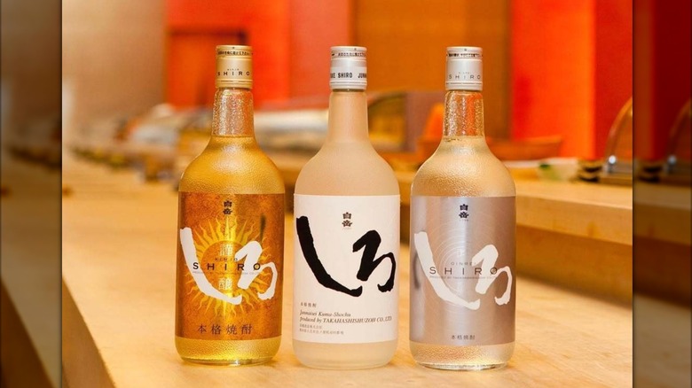 3 bottles of rice shochu