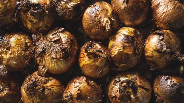 roasted onions with peels