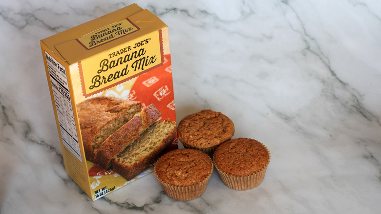 Banana bread mix with muffins