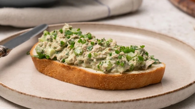 herby tuna salad on bread