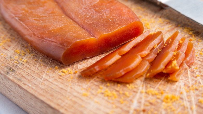 sliced bottarga