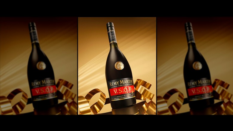 black bottle with red words