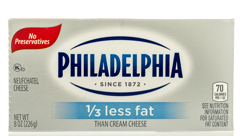 Philadelphia less fat cream cheese