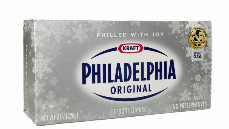 Package of Philadelphia cream cheese