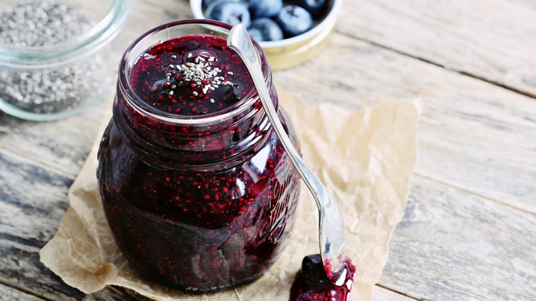 Chia seed blueberry jam