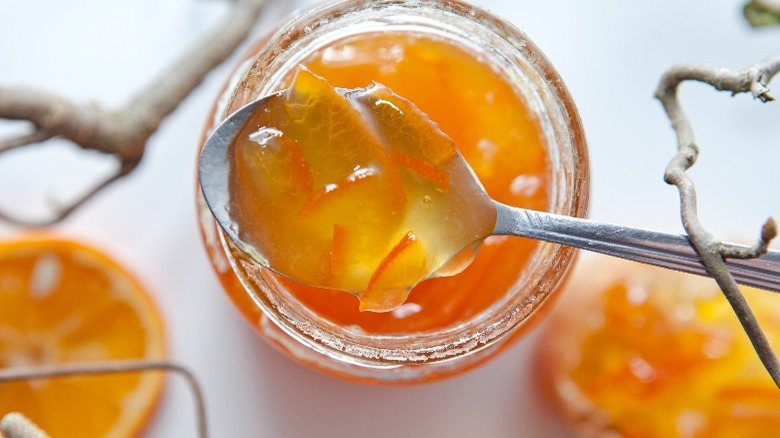 Spoonful of orange marmalade