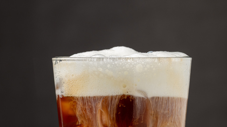 Iced coffee with cold foam