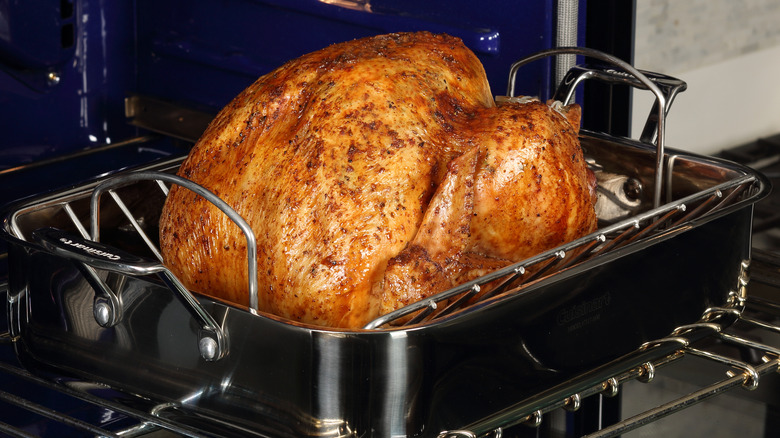 Thanksgiving turkey in a pan