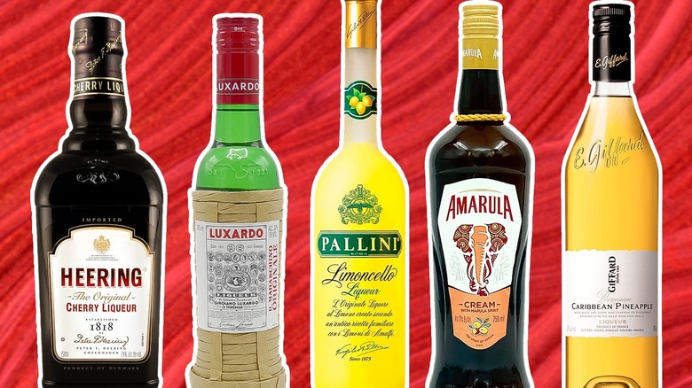 various fruit liqueurs