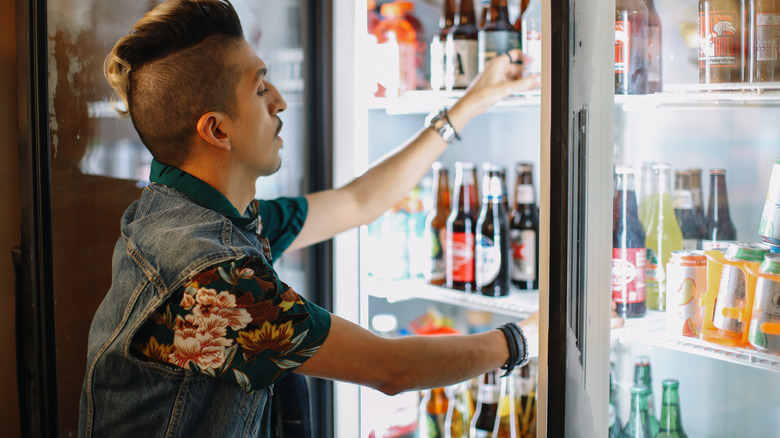 refrigerated beer and a hipster