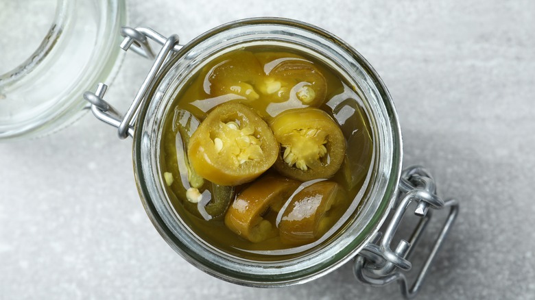 jar of pickled jalapeños