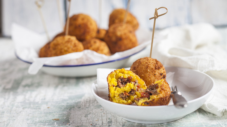 stuffed arancini balls