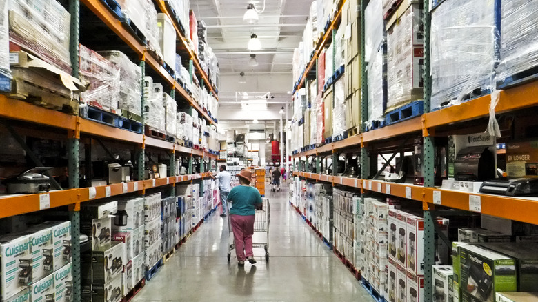 Shopper in a Costco aisle