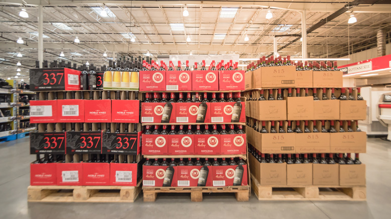 boxes of wine at Costco