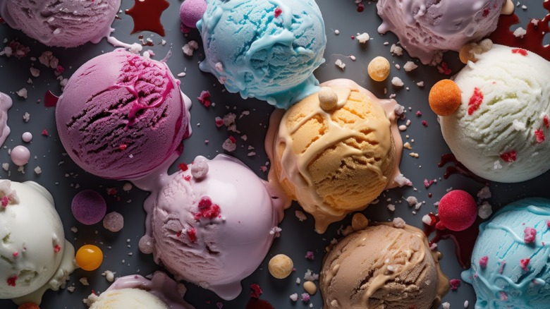 assortment of flavored ice creams