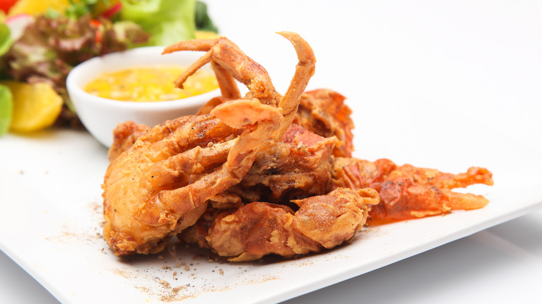 Fried soft-shell crabs