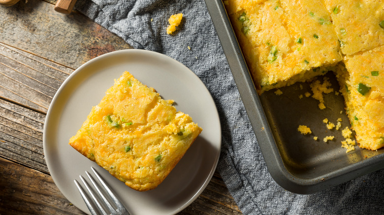 Plate of jalapeño cornbread