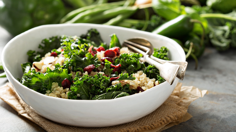 kale salad served with quinoa