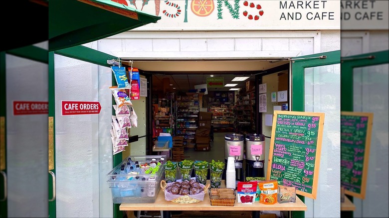 market and cafe storefront exterior