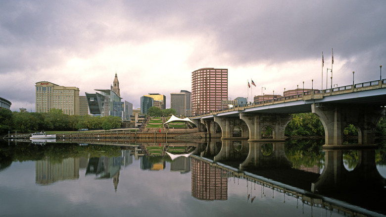 View of downtown Hartford, Connecticut, from the Connecticut River