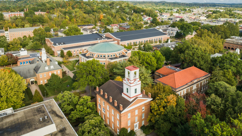 Marietta, Ohio arial photo with university