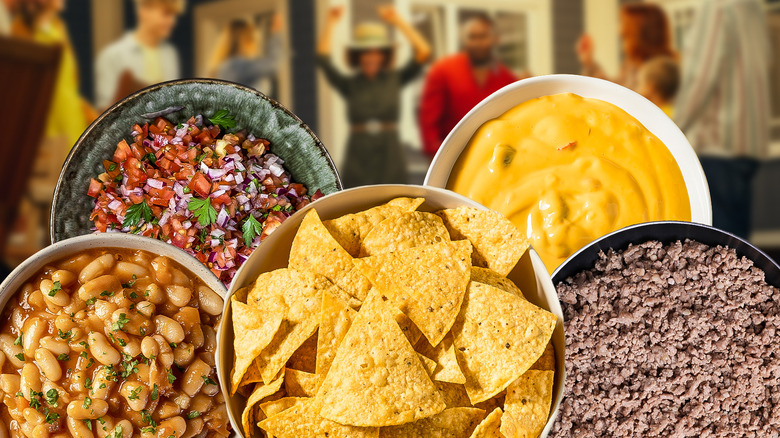 assortment of nacho dishes