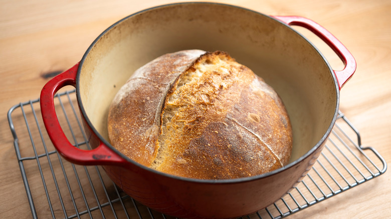 Bread baked in Dutch oven