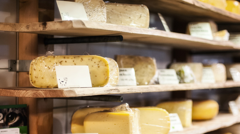 Natural cheese selections in store 