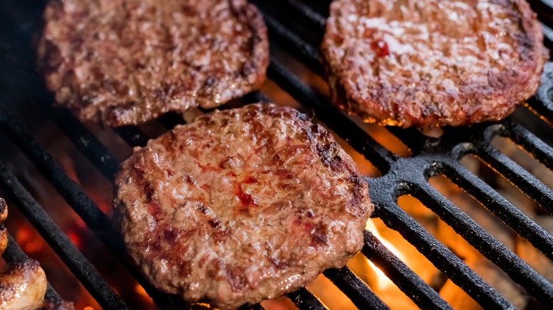 burgers on a grill