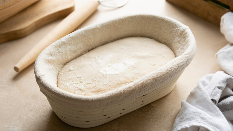 sourdough proofing in banneton