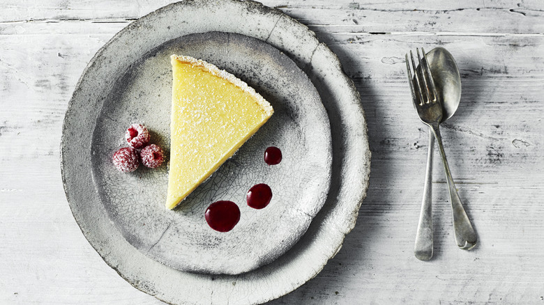 Lemon tart on plate