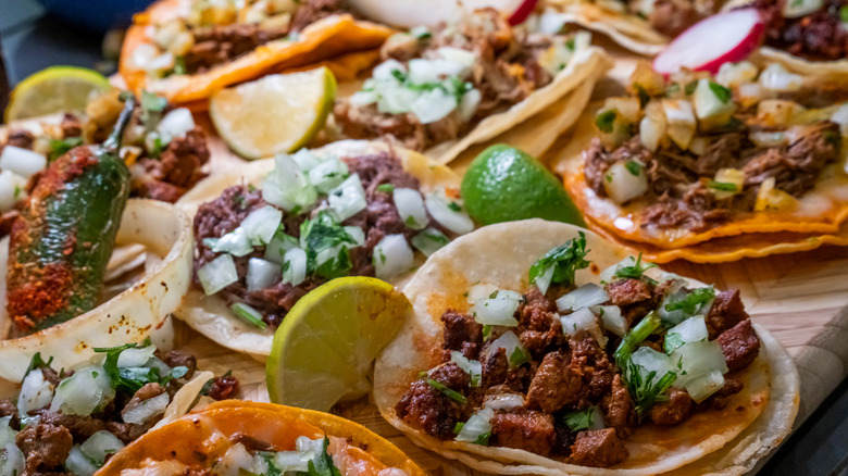 Assortment of tacos